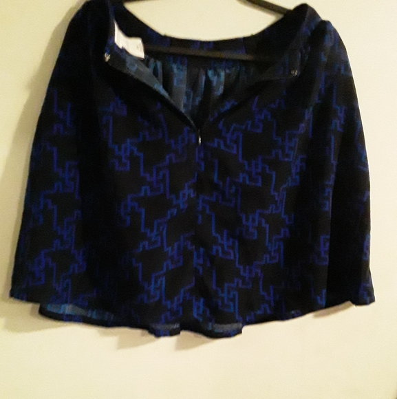 Vintage Merona Womens Small Black and Blue Light Mini Skirt - Picture 6 of 11